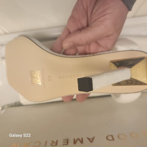 Good American Terry Slide On Sandal White Heels. NIB. Size : Various - Picture 7 of 9